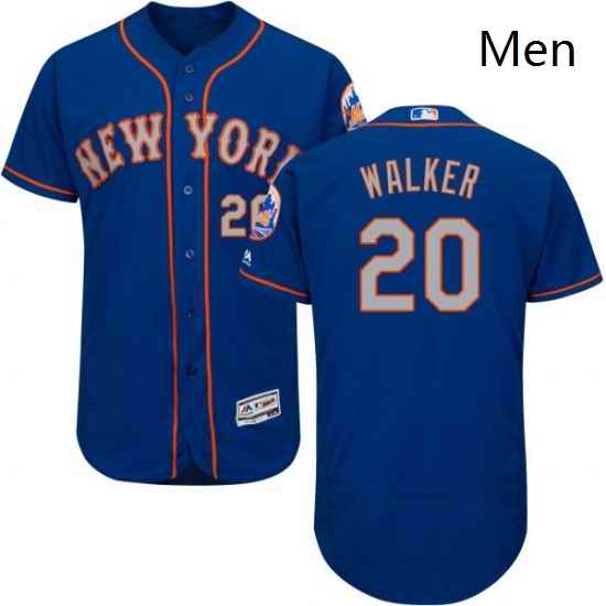 Mens Majestic New York Mets 20 Neil Walker RoyalGray Alternate Flex Base Authentic Collection MLB Jersey
